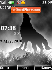 Wolf clock es el tema de pantalla