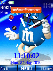 M n Ms Clock es el tema de pantalla