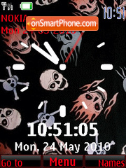 Skull 2 Clock tema screenshot