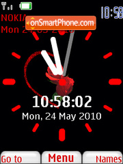 Rose Love Clock tema screenshot