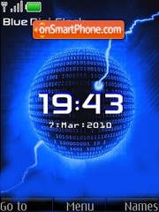 Blue digi clock theme screenshot