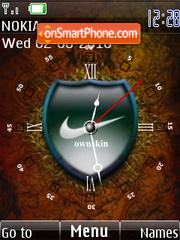 Clock Nike tema screenshot