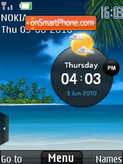 Beach Clock 01 tema screenshot