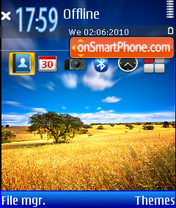 Blue Yellow tema screenshot