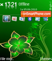 Скриншот темы Green flower DI