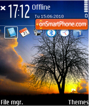 Tree in sunset tema screenshot