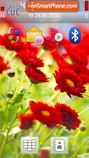 Red Flowers 03 tema screenshot