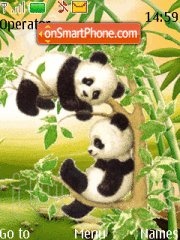 Pandas And Bamboo es el tema de pantalla