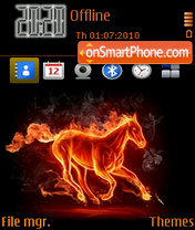 Hot fire horse theme screenshot