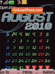 August Calendar 2010 es el tema de pantalla