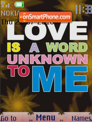 Love is a Word Unknown To Me SWF tema screenshot