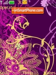 Purple and gold abstract tema screenshot