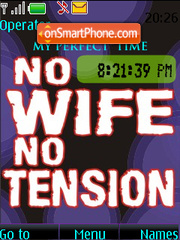 No Wife No Tension SWF CLOCK tema screenshot