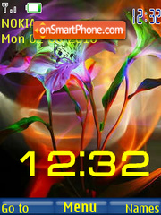 Скриншот темы Flowers and Clock