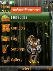 Tiger Face Clock tema screenshot