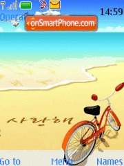 Bicycle And Beach theme screenshot