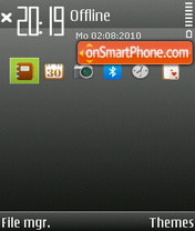 Grey (with bar) es el tema de pantalla