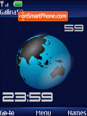 Earth clock animation tema screenshot