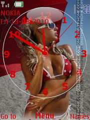 Hot Noon Clock theme screenshot