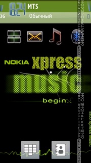 Xpress Music Green 01 tema screenshot