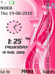 Скриншот темы Love Dual Clock 01