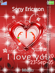 Heart Clock 01 tema screenshot