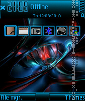 Blue red abstract es el tema de pantalla