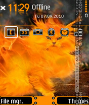 Cat with fire tema screenshot