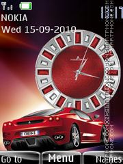 Скриншот темы Ferrari Clock 01