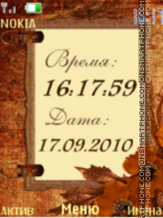Autumn clock $ date theme screenshot
