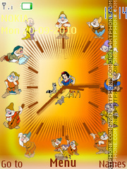 Скриншот темы Snow White and the Seven Dwarfs SWF Clock