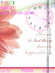 Pink Flowers Clock theme screenshot