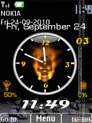 Animated Skull Clock tema screenshot
