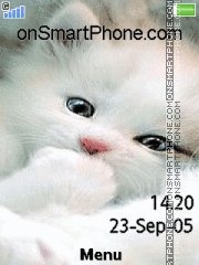 Скриншот темы Cute White Kitty 01