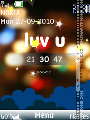 Скриншот темы Luv U Clock Theme