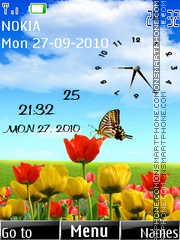 Butterfly Dual Clock tema screenshot