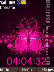 Buterffly clock tema screenshot