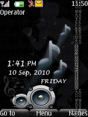 Capture d'écran music vector clock thème