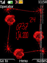 Rose clock es el tema de pantalla