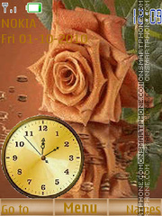 Rose with clock Theme-Screenshot