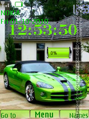 Green Dodge Clock tema screenshot