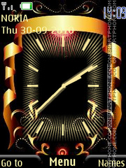 Black and Gold Clock tema screenshot