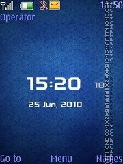 Blue Simple Clock tema screenshot