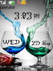 3d wine clock tema screenshot