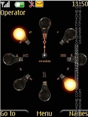 Скриншот темы Animated bulb clock