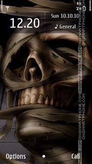 The Mummy Skull tema screenshot