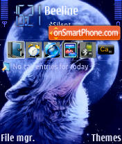 Wolf and Moon tema screenshot