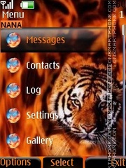 Tiger Fire Clock es el tema de pantalla