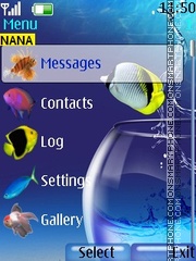 Fishes Clock tema screenshot