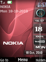 Скриншот темы Nokia Red Waves